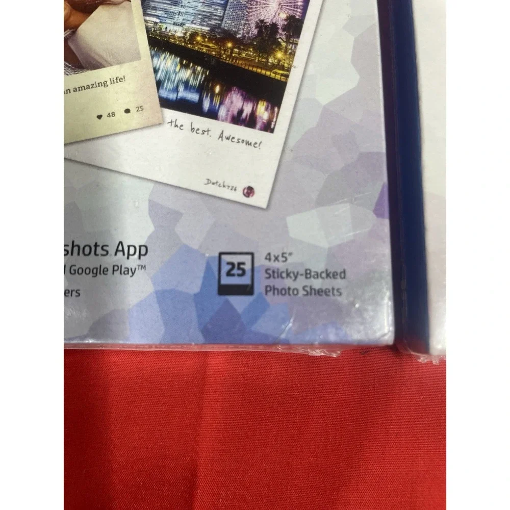 2 NEW SEALED HP Photo Paper, Sticky Back Social Media Snapshots (4x5